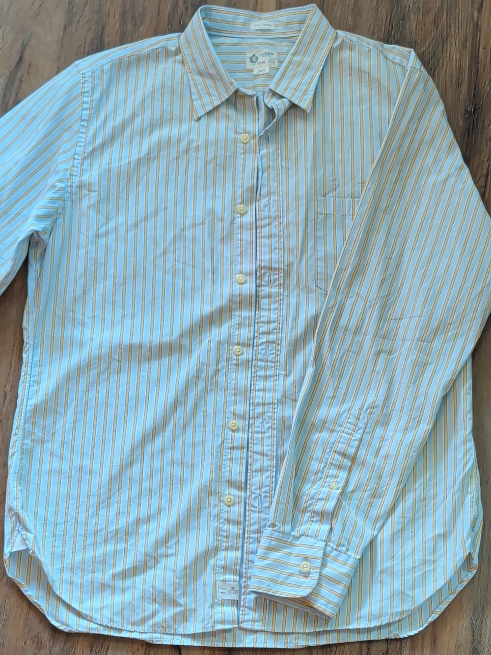 J.Crew Men's Dress Shirt M 15-15 1/2 34/35 Striped 2-Ply Cotton